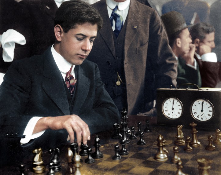 Capablanca playing chess